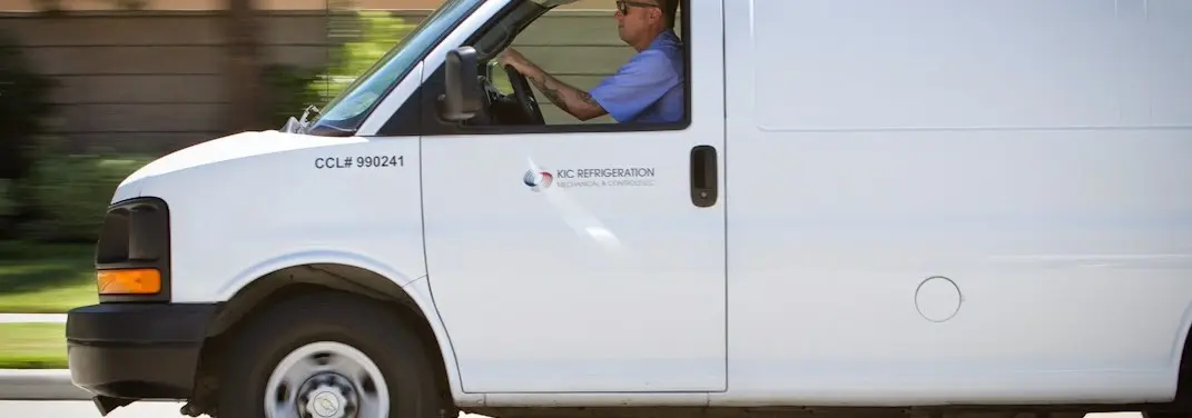 KIC Refrigeration service vehicle serving Harvard area